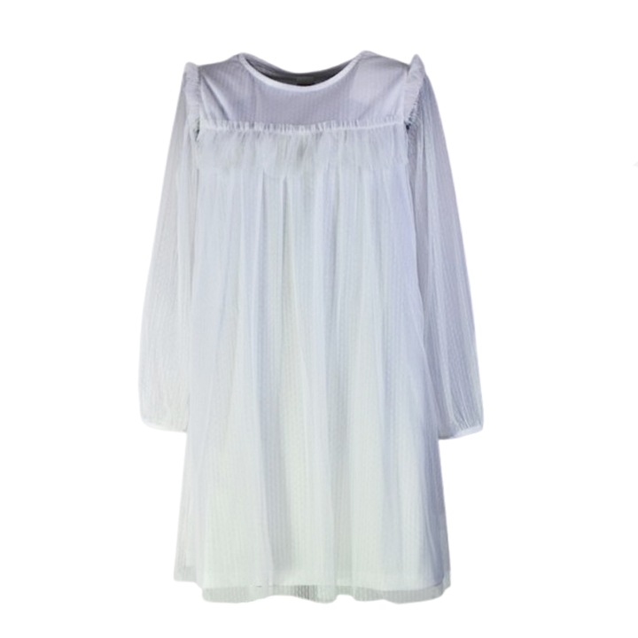 Rochie din bumbac pentru fete Atut 0583-A, Alb 117028