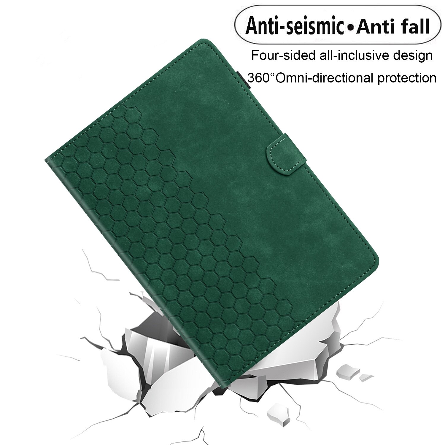 Husa tableta pentru Amazon Kindle Paperwhite 4 / 3 / 2 / 1, piele PU gravata cu model fagure, inteligenta, verde