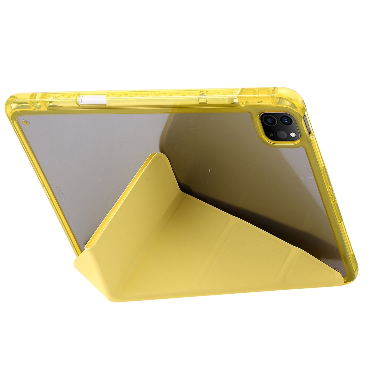Husa tableta compatibila cu iPad Pro 11, Acrylic transparent, Deformabil, Galben