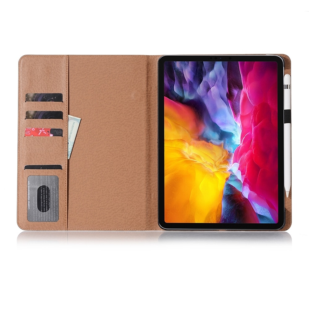 Husa tableta compatibila cu iPad Pro 13 2024, Stil carte retro, Piele, Maro