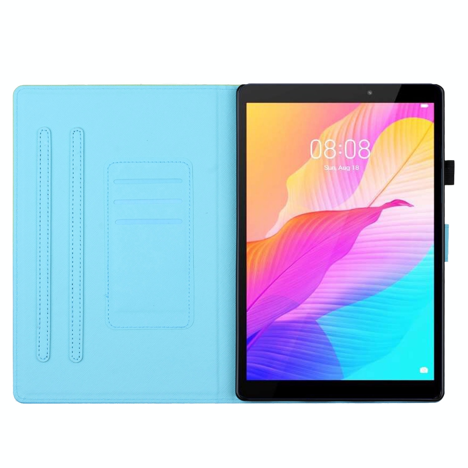Husa tableta pentru Huawei MatePad T10 / T10s / Enjoy Tablet 2 / Honor Pad 6 / X6 (Corgi), piele PU, cusaturi colorate, design tip carte, suport, acces complet la porturi, albastru NdrFcShort inchis