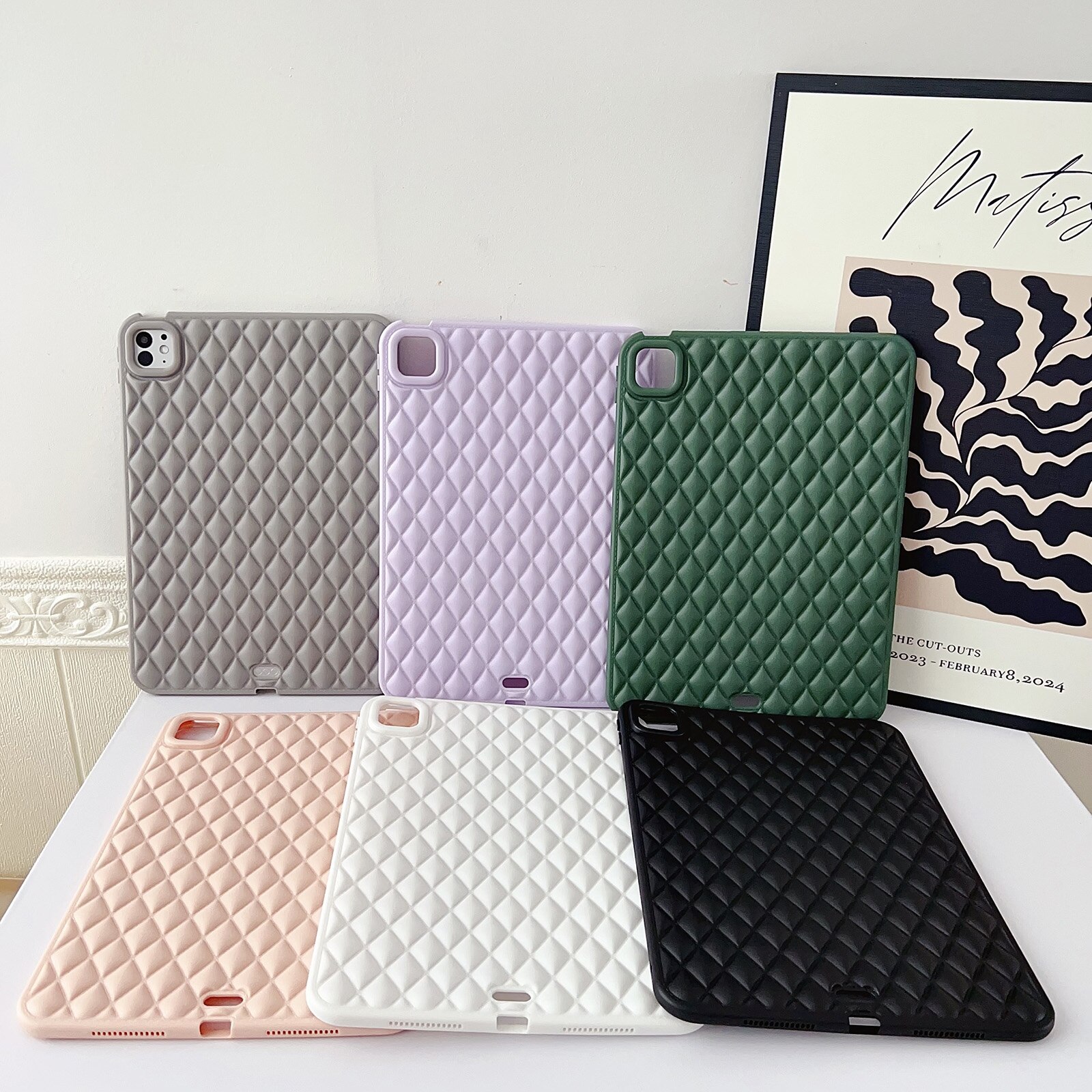 Husa tableta compatibila cu iPad Air 11 2024, Model diamant TPU, Alb