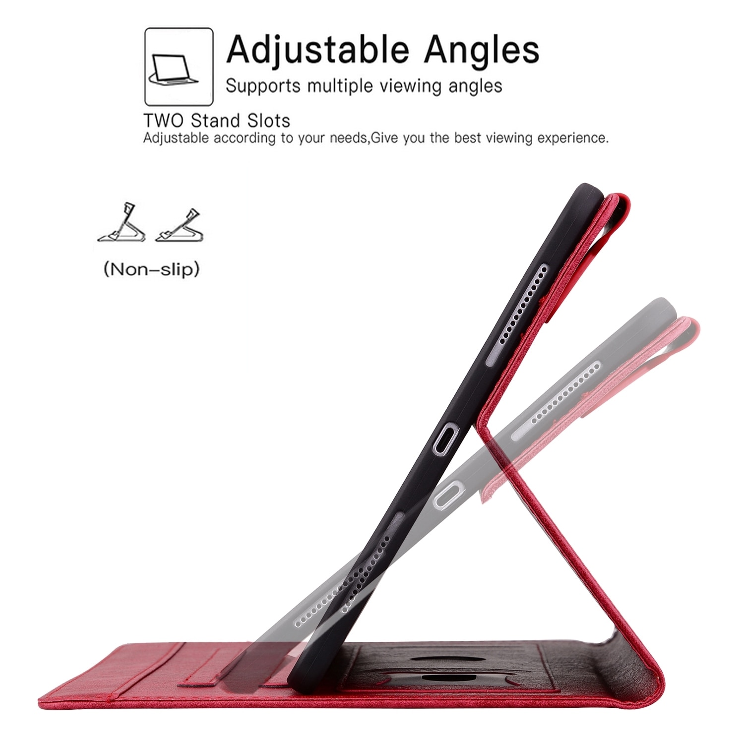 Husa tableta compatibila cu Samsung Galaxy Tab A9+, catarame piele, rosu