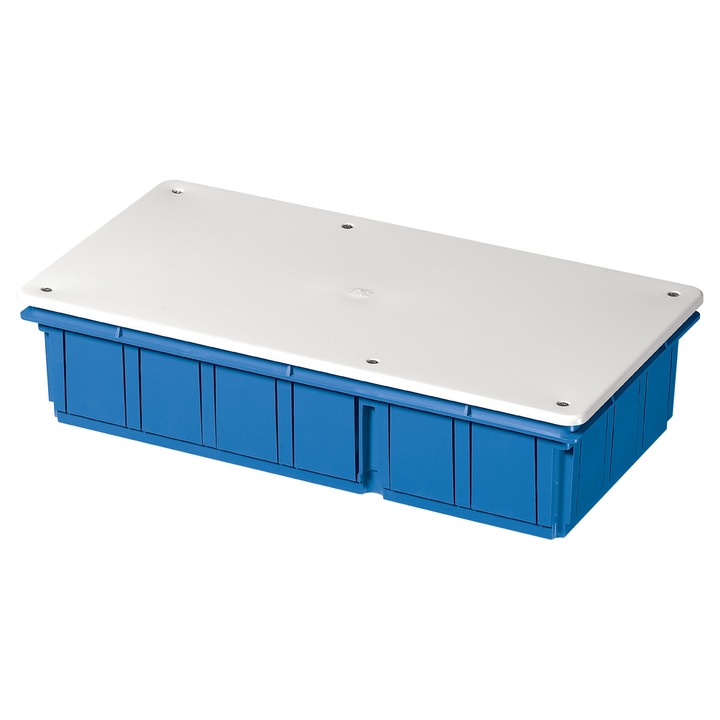 Doza, Cutie de Derivatie, Montaj Incastrat, Montarea Capacului ( Cu Suruburi), Halogen Free, IP40, 294x152x70 mm, EC350C7BL Elettrocanali Italia
