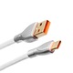 Cablu Coiled Mix 1.8m, LYCENXI, USB C la USB A, cu Conector Metalic Detasabil, Alb
