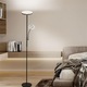 Lampa de podea LED Amdelne, lampa de citit 30W+5W 3500LM, culoare reglare 3000K-6000K, cu telecomanda magnetica, grad de eficienta energetica E, negru