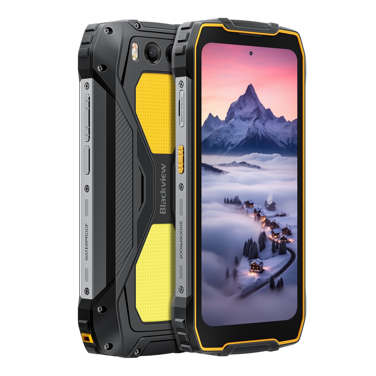 Telefon mobil Blackview BV7300, 4G, 18GB Ram(6GB + 12GB extensibili), 256GB,8 nuclee, 6.67'' HD+, Android 14, 15000mAh, Rezistent/anti-picatura/impermeabil, Deblocare amprenta/Fata ID/NFC, Portocaliu