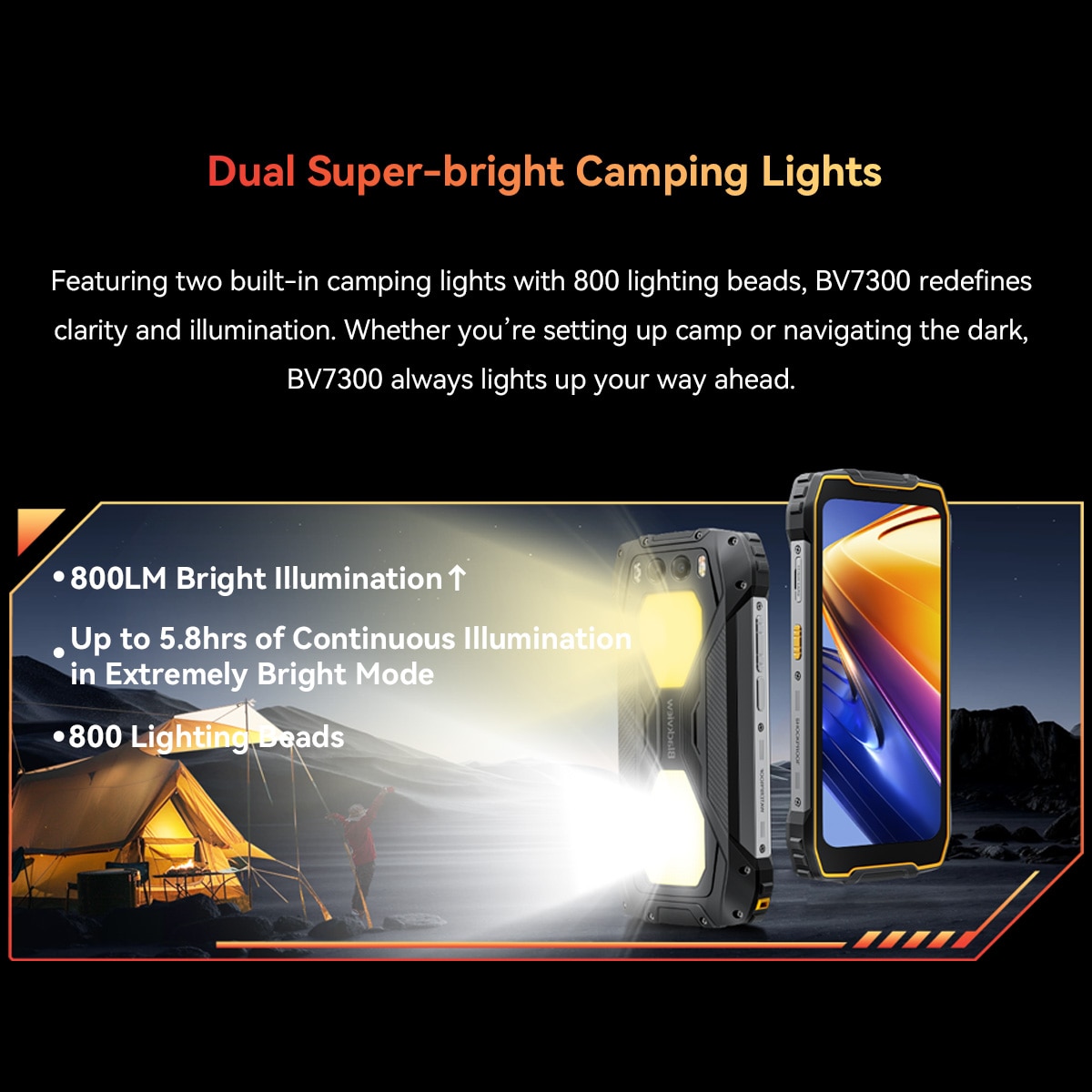 Telefon mobil Blackview BV7300, 18GB Ram(6GB + 12GB extensibili), 256GB, 8 nuclee, 6.67'', Android 14, 15000mAh, Rezistent la praf/anti-picatura/impermeabil, Deblocare amprenta/Fata ID/NFC, Negru