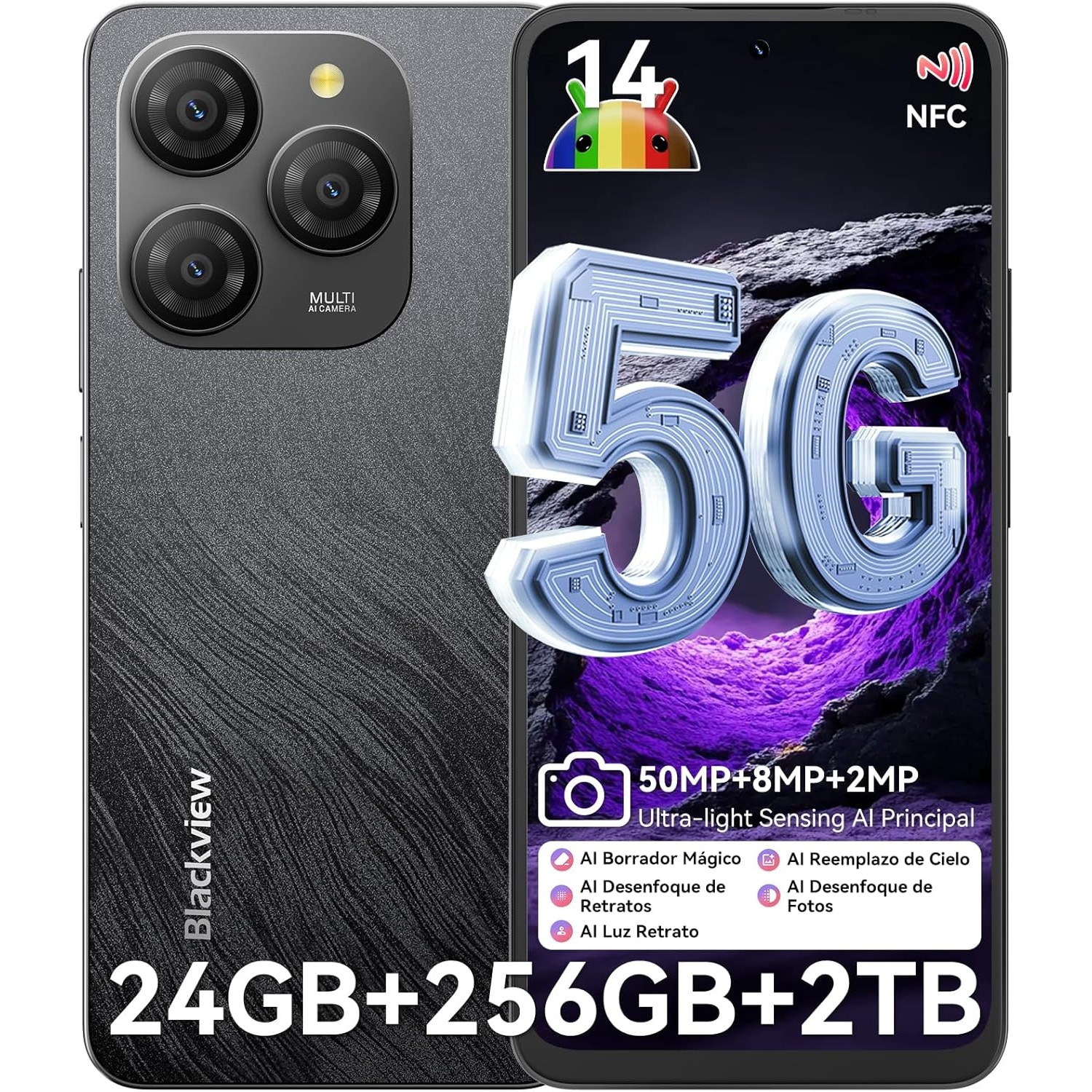 Telefon mobil Blackview Shark 9, 256GB, 8GB RAM, 5G, Blue