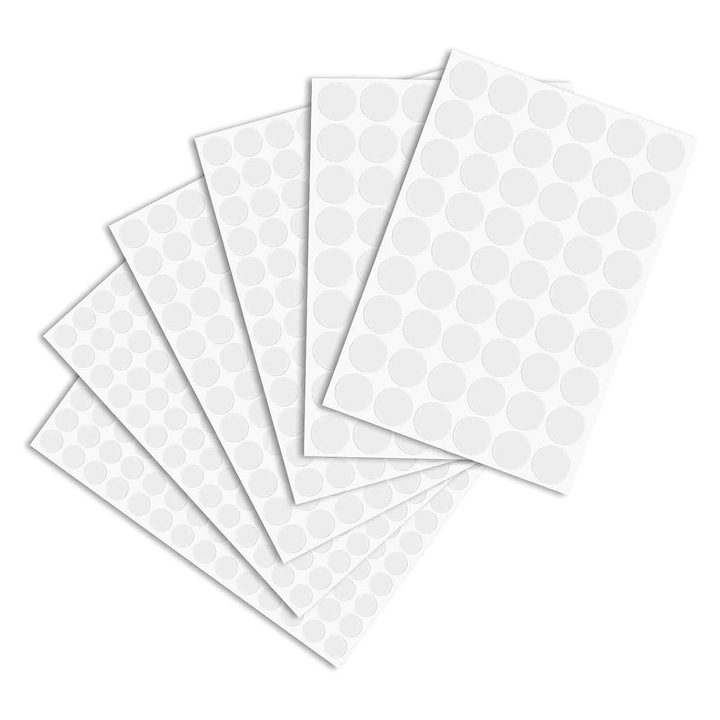 6 buc. autocolante autoadezive pentru capac cu surub - alb