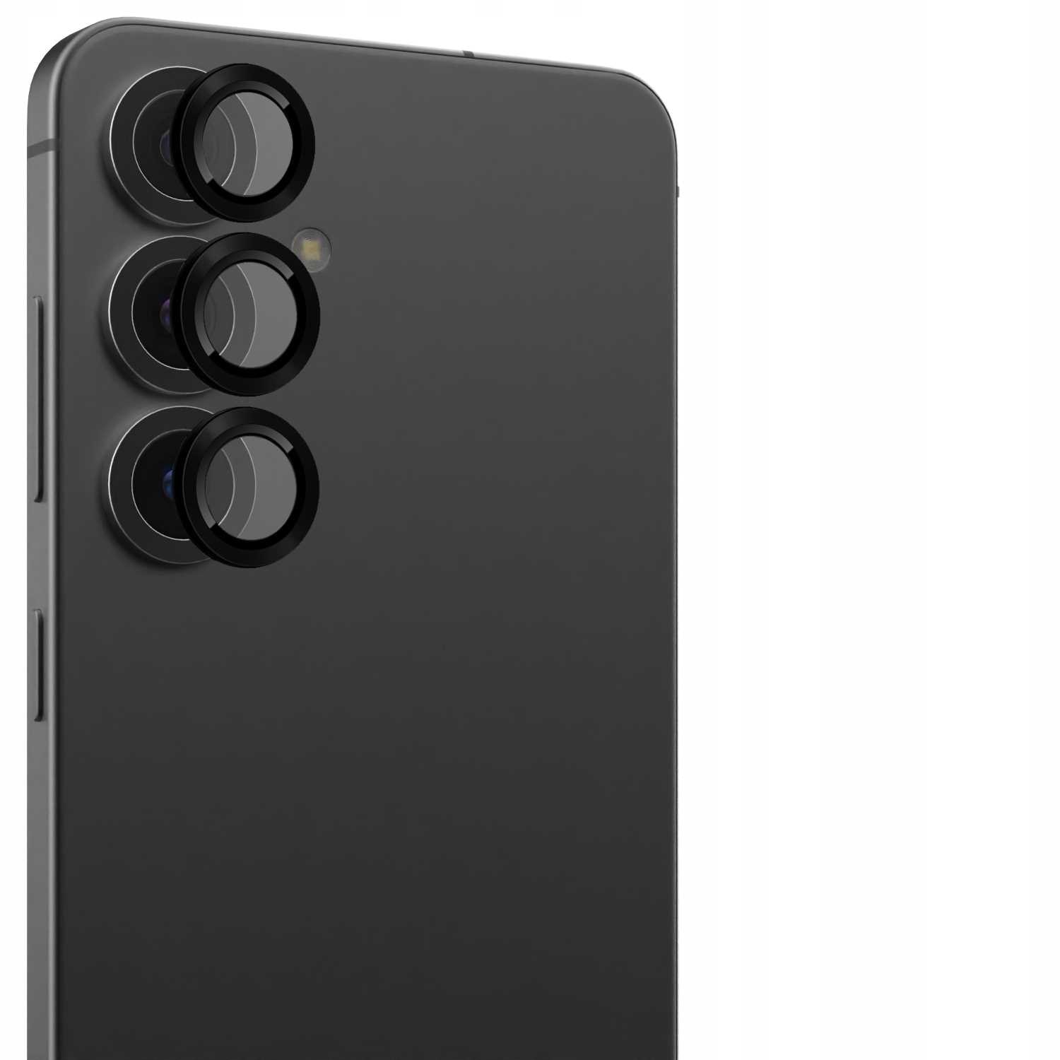 2x sticla pentru camera cu aplicator pentru Samsung Galaxy S25, instrument de instalare pentru inelul camerei Spacecase inclus, rezistent la zgarieturi, rezistent la socuri, adeziv puternic pe intreaga suprafata, protector de ecran negru
