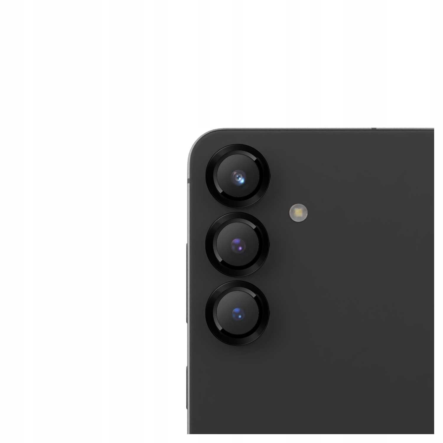 2x sticla pentru camera cu aplicator pentru Samsung Galaxy S25, instrument de instalare pentru inelul camerei Spacecase inclus, rezistent la zgarieturi, rezistent la socuri, adeziv puternic pe intreaga suprafata, protector de ecran negru