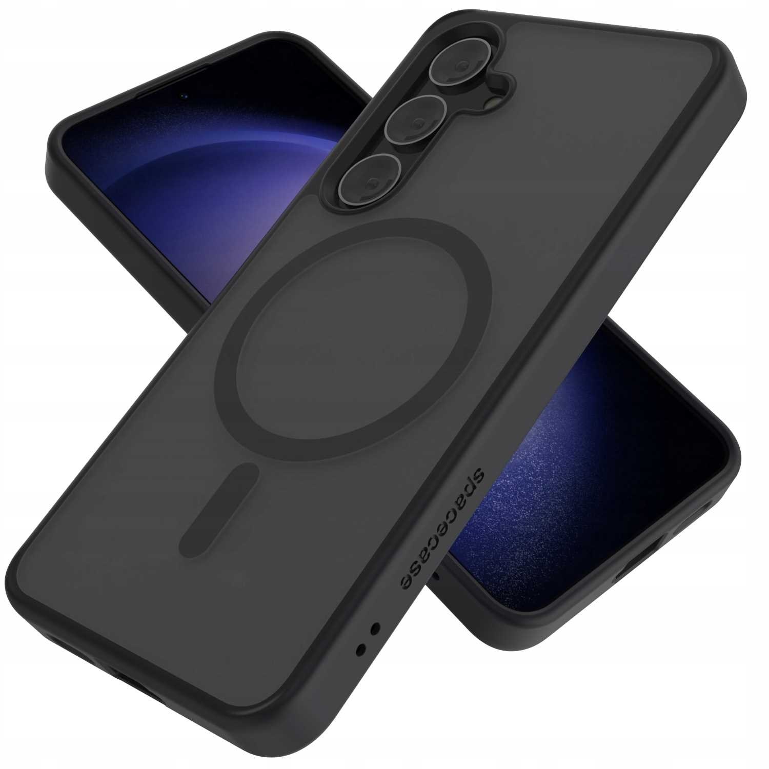 Etui Spacecase Hybrid Mag pentru Galaxy S24, mat, compatibil cu MagSafe, protectie solida, negru
