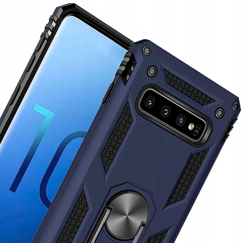 Husa blindata pentru Samsung Galaxy S10+, Spacecase Ring NX durabila, protectie multifunctionala pentru telefon, suport pentru degete, magnet incorporat pentru suport auto, suport, suport, inel albastru