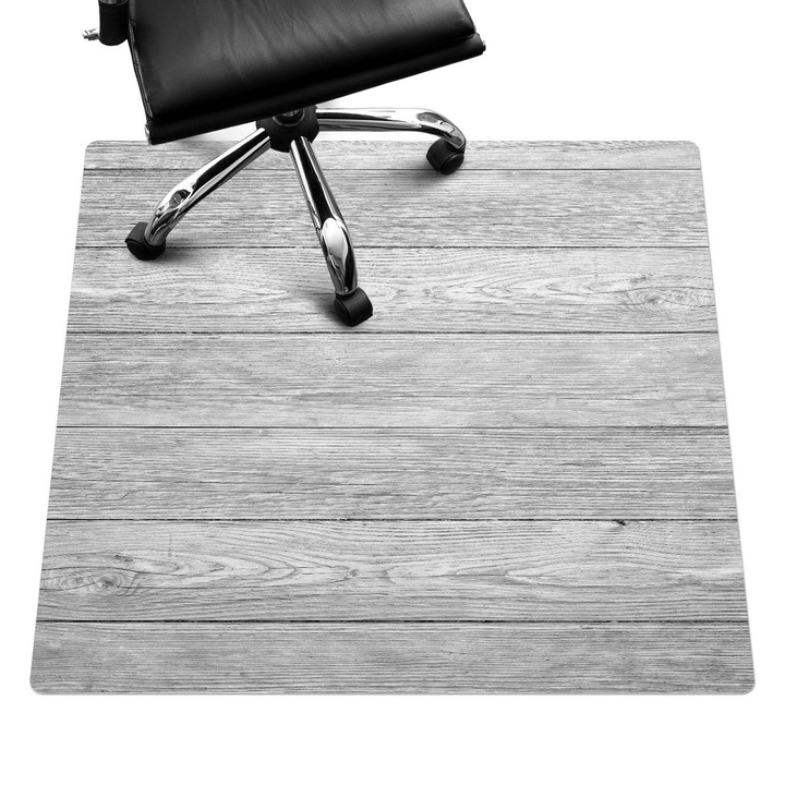 Szék alátét szőnyeg, Wallfluent, Fa táblák háttér, Szürke, 100x100 cm, 010250310050100008920