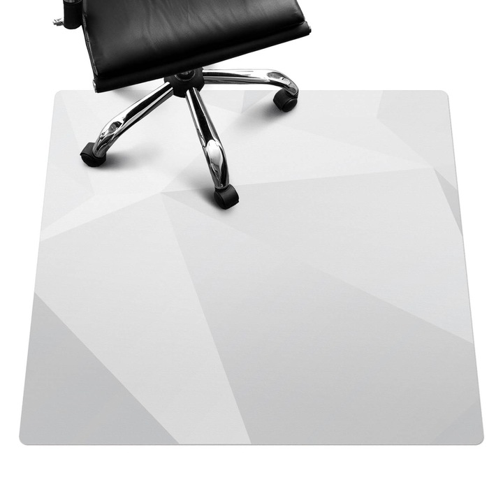 Íróasztal szék alátét, Wallfluent, Geometrikus 3D minta, Fehér, 100x100 cm, 010250310050100006051