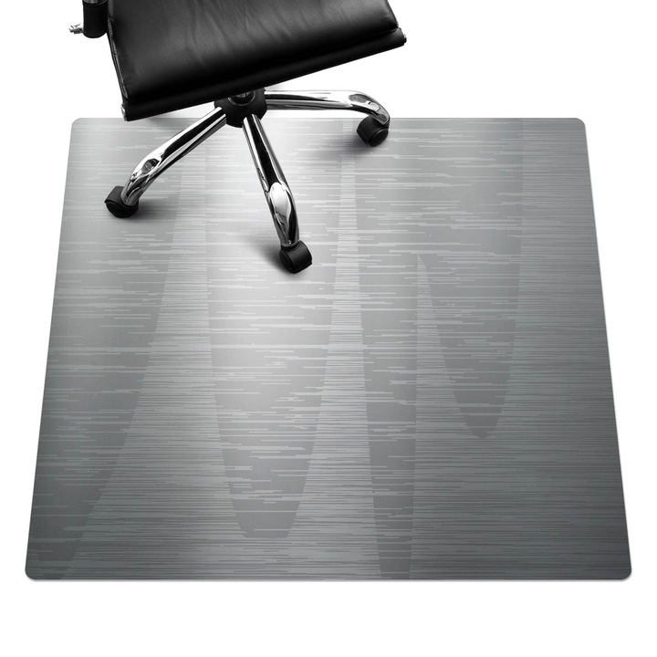 Szék alátét szőnyeg, Wallfluent, Függőleges vonalak és árnyékok, Szürke, 100x100 cm, 010250310050100005946