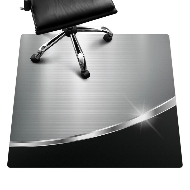 Szék szőnyeg, Wallfluent, Fémes felület, Szürke, 100x100 cm, 010250310050100009125