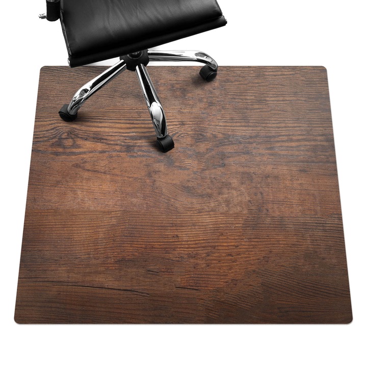 Szék alátét szőnyeg, Wallfluent, Fa erezet, Barna, 100x100 cm, 010250310050100010480