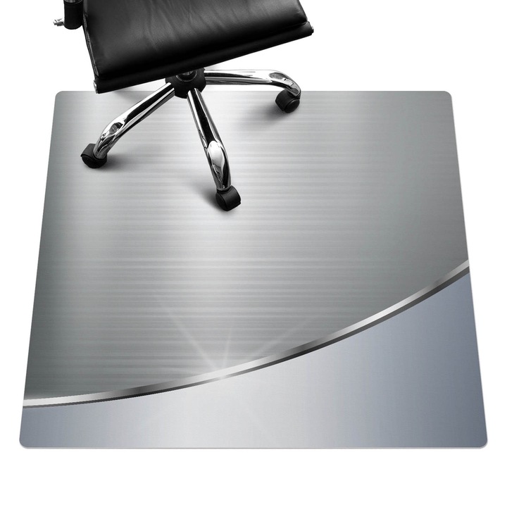 Covoras pentru protectie pardosea, Wallfluent, Textura metalica, Gri, 100x100 cm, 010250310050100009121