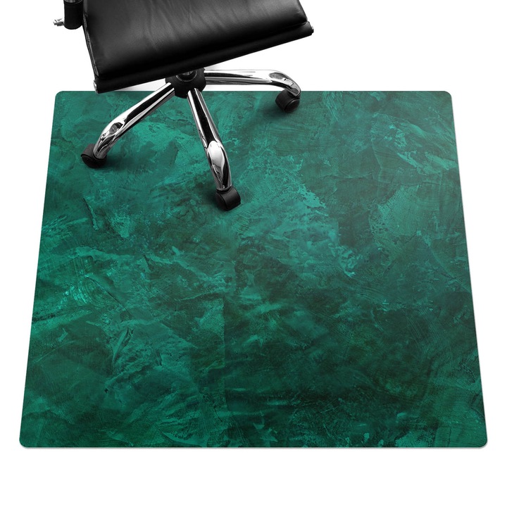 Szék alátét szőnyeg, Wallfluent, Festés textúra, Zöld, 100x100 cm, 010250310050100027351