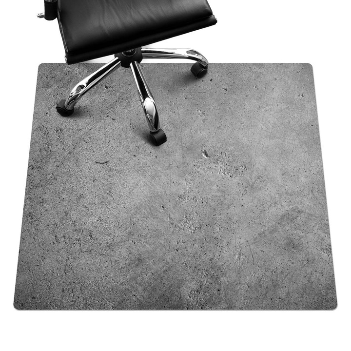 Padlóvédő székalátét, Wallfluent, Durva beton textúra, Szürke, 100x100 cm, 010250310050100027443