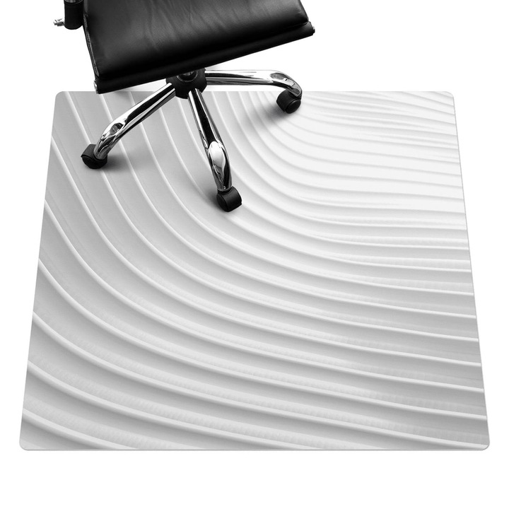 Székalátét, Wallfluent, Hullámos 3D vonalak, Fehér, 100x100 cm, 010250310050100006025