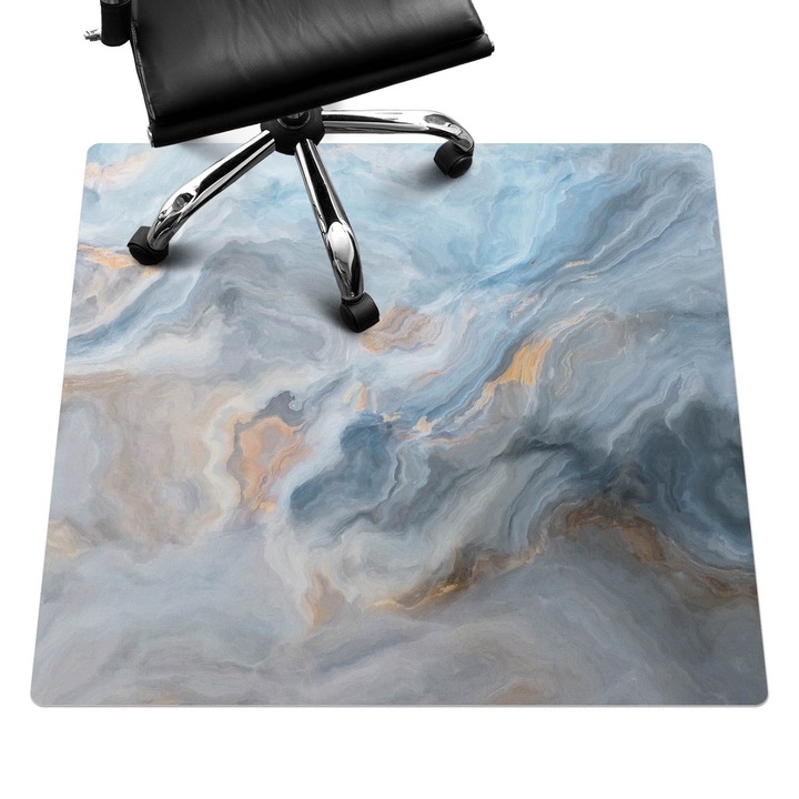 Padlóvédő székalátét, Wallfluent, Absztrakt hullámok, Kék, 100x100 cm, 010250310050100010586