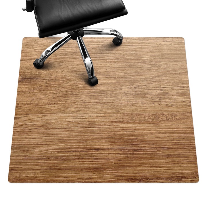 Irodai szék szőnyeg, Wallfluent, Fa erezet, Barna, 100x100 cm, 010250310050100027220