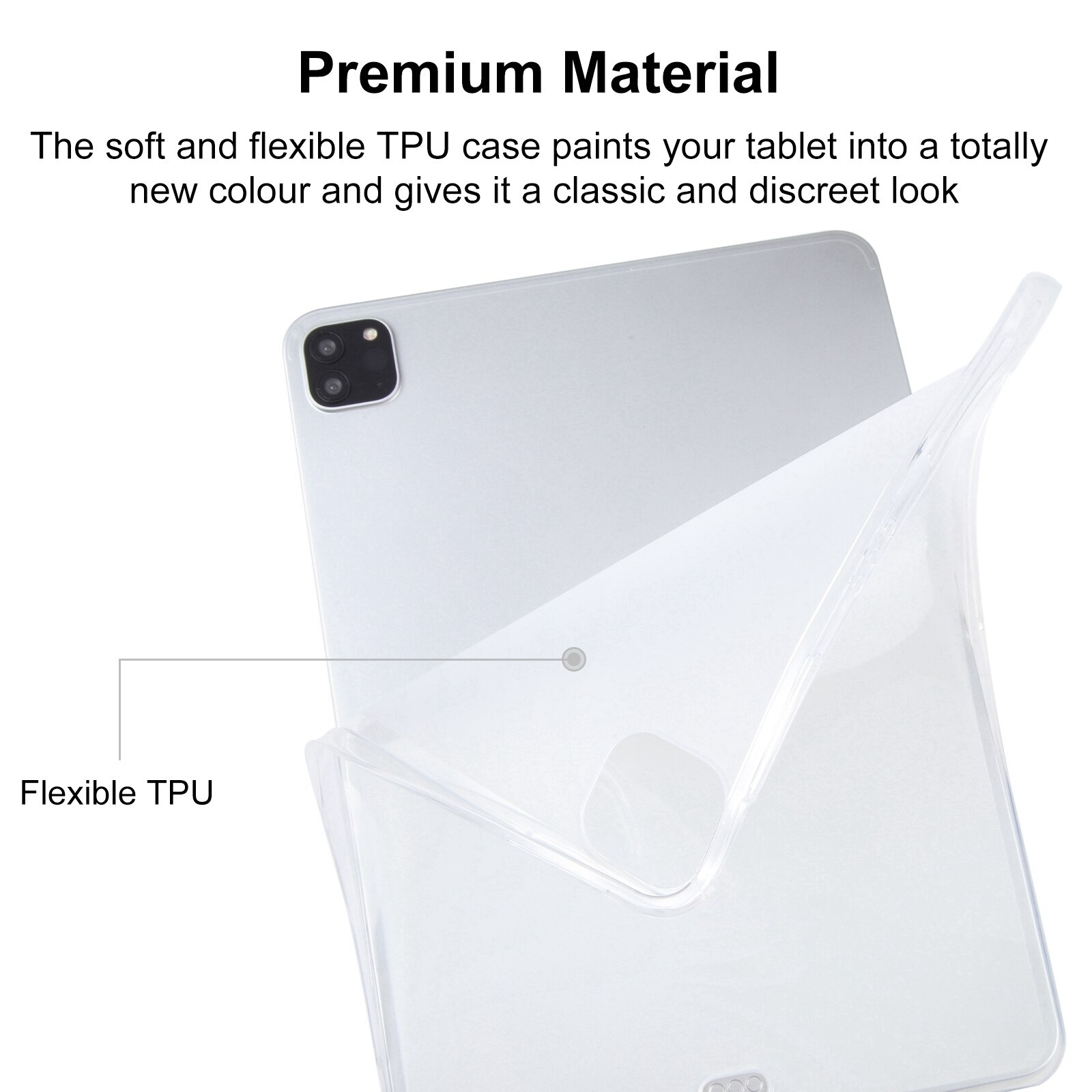 Husa tableta compatibila cu iPad Air 13, Transparent Frosted, TPU