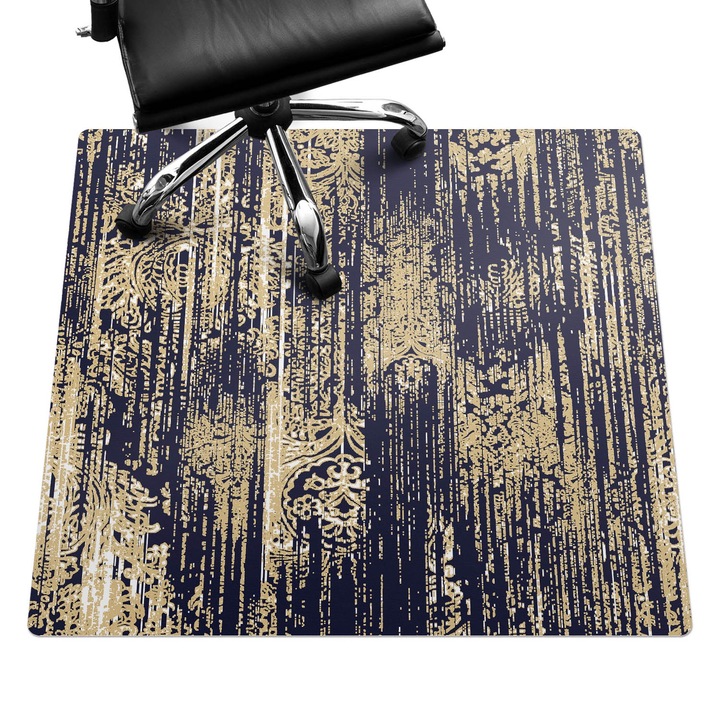 Székalátét, Wallfluent, Függőleges díszek, Tengerészkék, 100x100 cm, 010250310050100029848