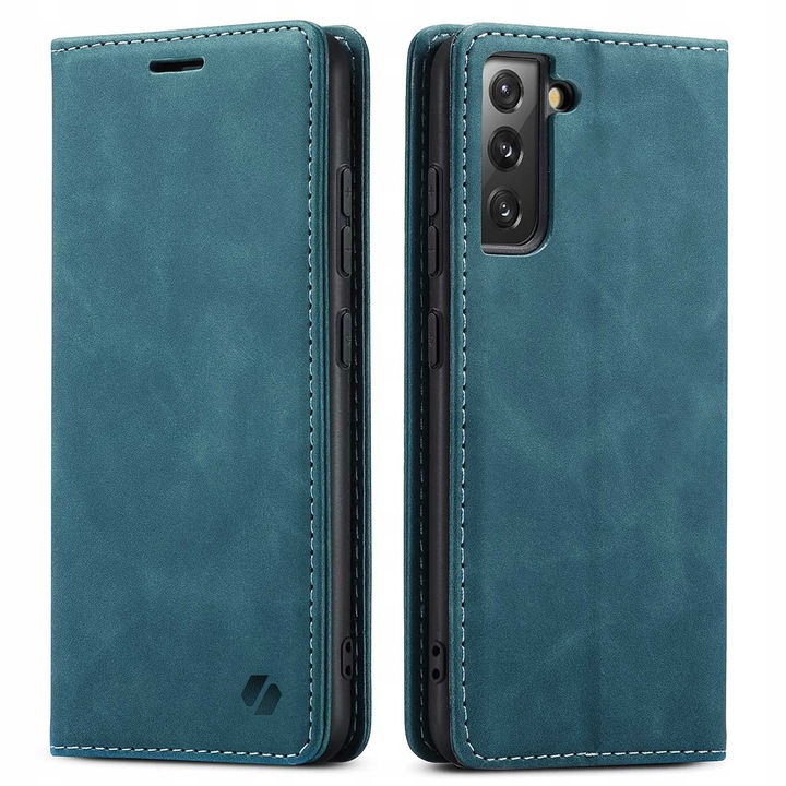 Spacecase, тип портфейл, екологичен, с магнитно затваряне, за Samsung Galaxy S22, син