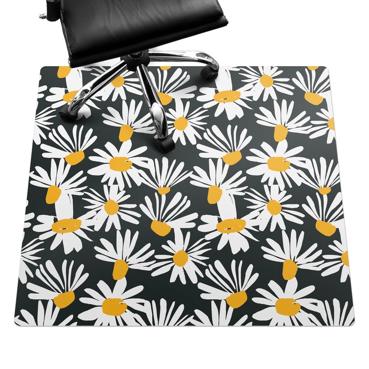 Covoras pentru scaune, Wallfluent, Model retro floral, Multicolor, 100x100 cm, 010250310050100033353