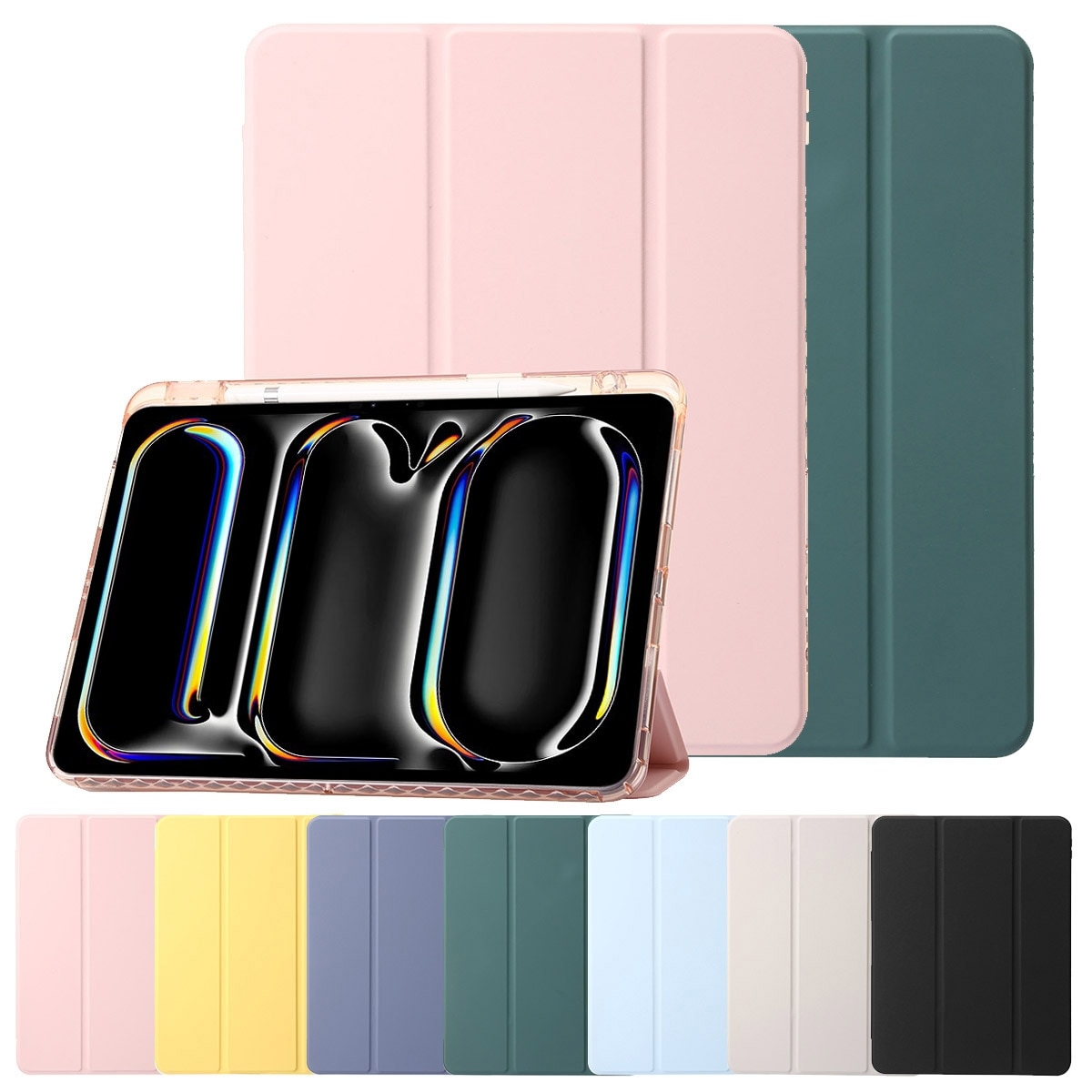 Husa tableta compatibila cu iPad Pro 11 2024, Piele, Transparenta, Galben