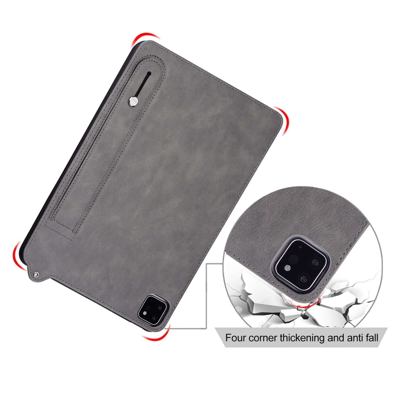 Husa tableta pentru Amazon Kindle Scribe 10.2 2024, piele TPU, carcasa spate cu incheietoare gri