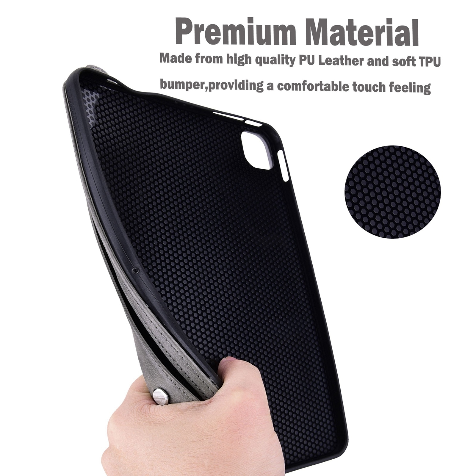 Husa tableta pentru Amazon Kindle Scribe 10.2 2024, piele TPU, carcasa spate cu incheietoare gri