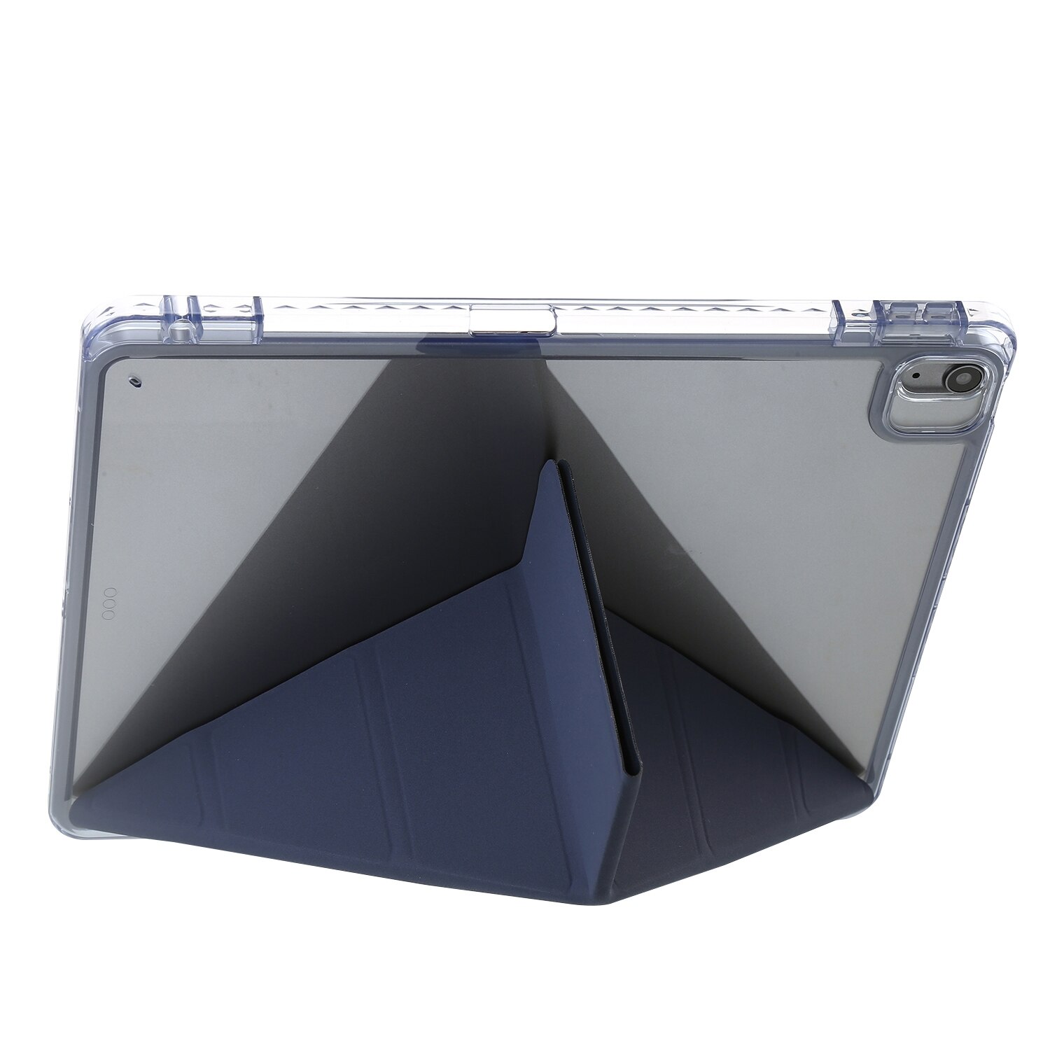Husa tableta compatibila cu iPad Air 11, Clear plastic, Deformation, Albastru Inchis