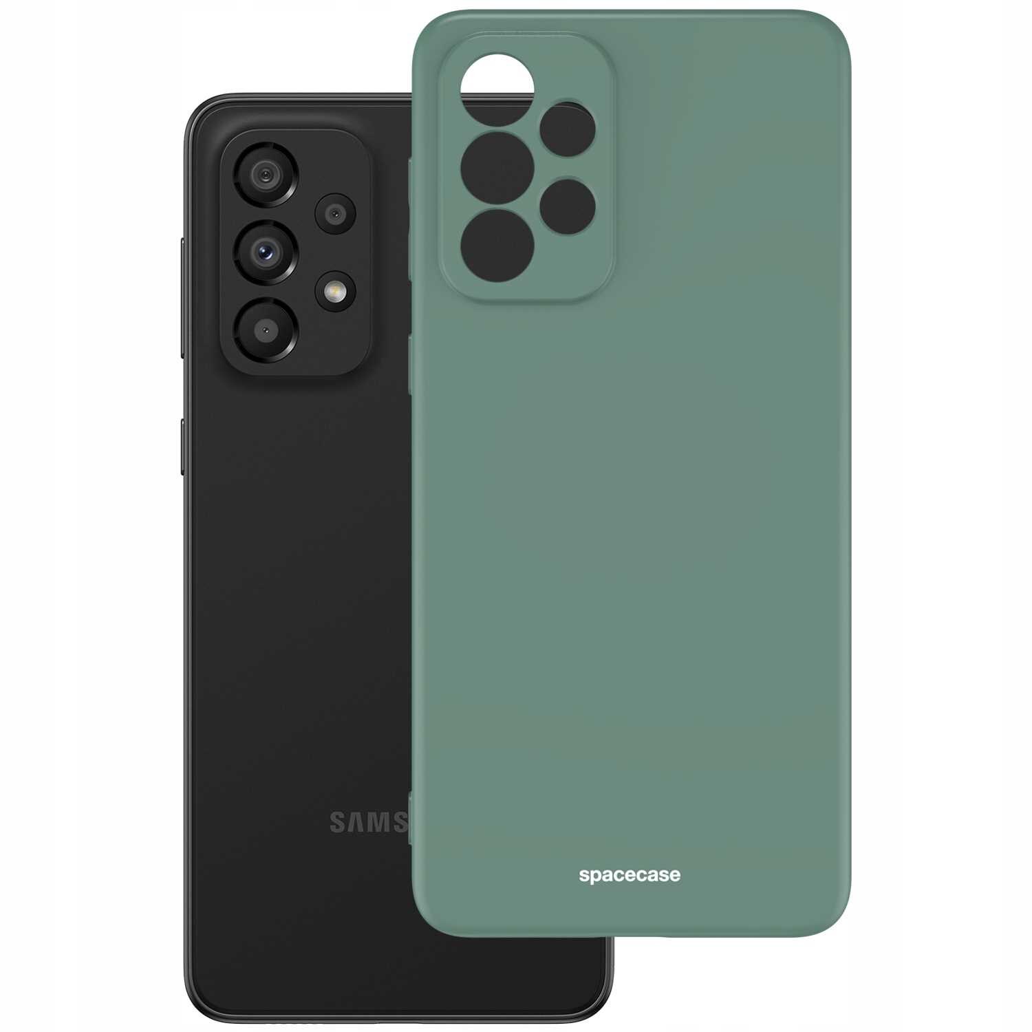 Husa din silicon pentru Samsung Galaxy A33 5G, Husa din silicon Spacecase rezistenta la socuri, la cadere, durabila, eleganta, minimalista, finisaj interior moale, verde mat