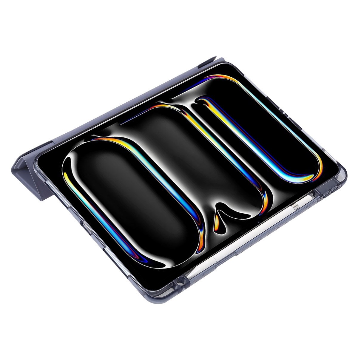 Husa tableta compatibila cu iPad Air 11, Protectie completa, Inchidere acrilica transparenta, Gri