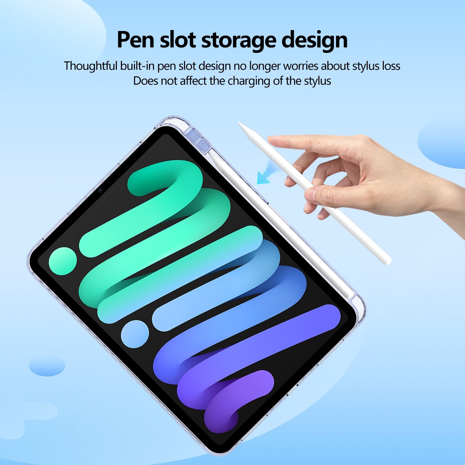 Husa tableta compatibila cu iPad Air 11 2024, Hybrid TPU, Slot stilou, Lavanda