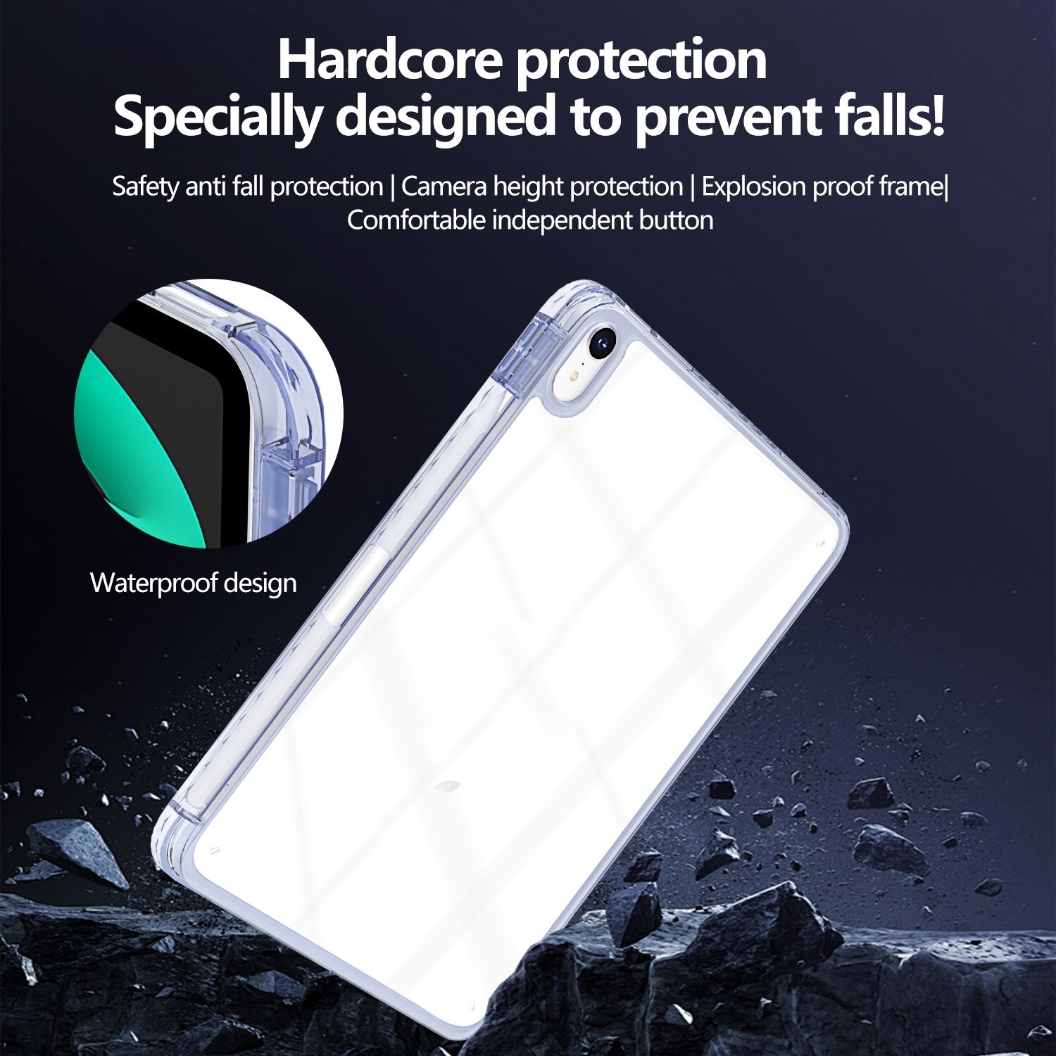 Husa tableta compatibila cu iPad Air 11 2024, Hybrid TPU, Slot stilou, Lavanda