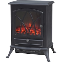 Semineu electric OFP-1702, 2000 W, Retro design, Termostat ajustabil, Reglare luminozitate