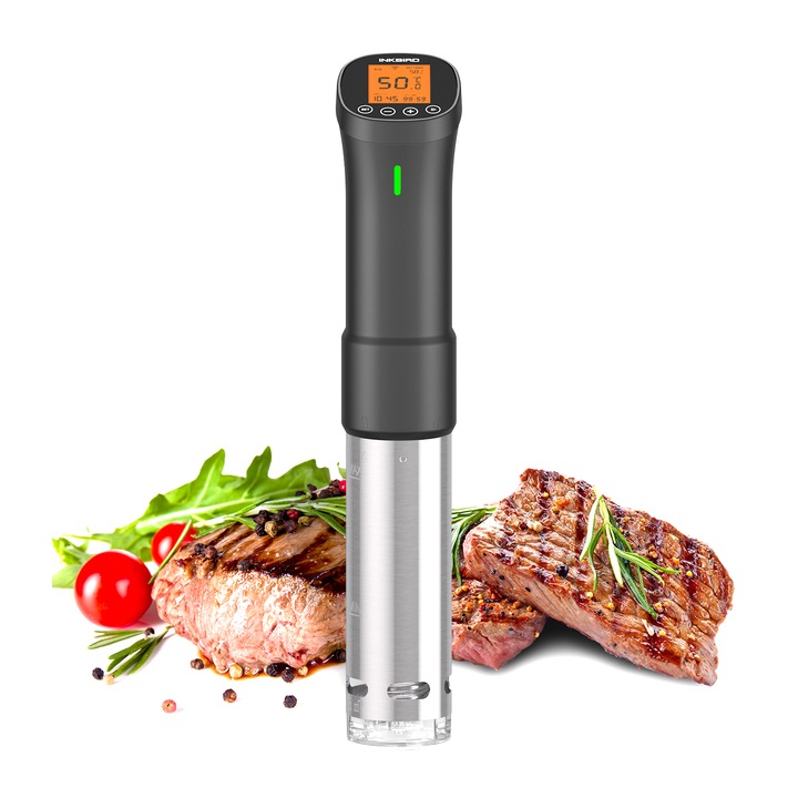 Sous Vide multifunkciós főző, INKBIRD ISV-200W, 1000W, fekete, 15,7x10,5x43cm, alkalmazásvezérlés, időzítő, ébresztő