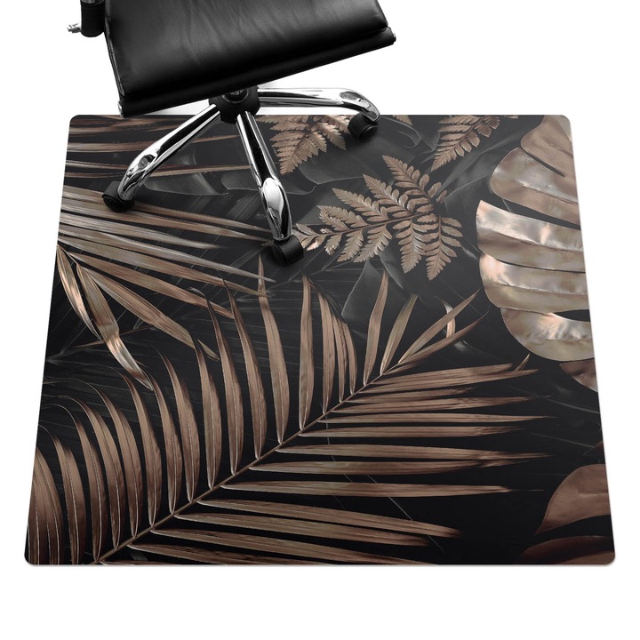 Szék szőnyeg, Wallfluent, Trópusi levelek, Barna, 100x100 cm, 010250310050100033999