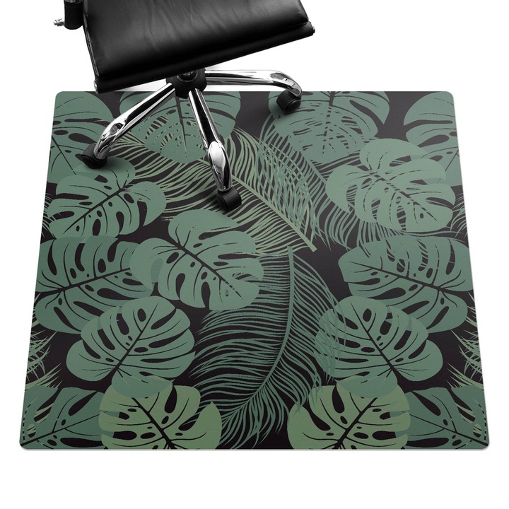 Székalátét, Wallfluent, Trópusi levelek, Zöld, 100x100 cm, 010250310050100057137