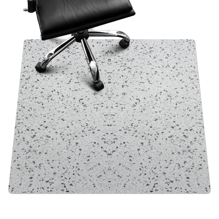 Protectie podea scaun, Wallfluent, Simetria terrazzo, Gri, 100x100 cm, 010250310050100057087