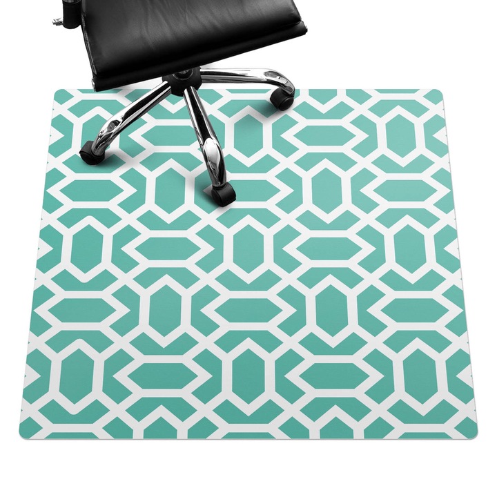 Székalátét, Wallfluent, Geometriai minta, Türkiz, 100x100 cm, 010250310050100057183