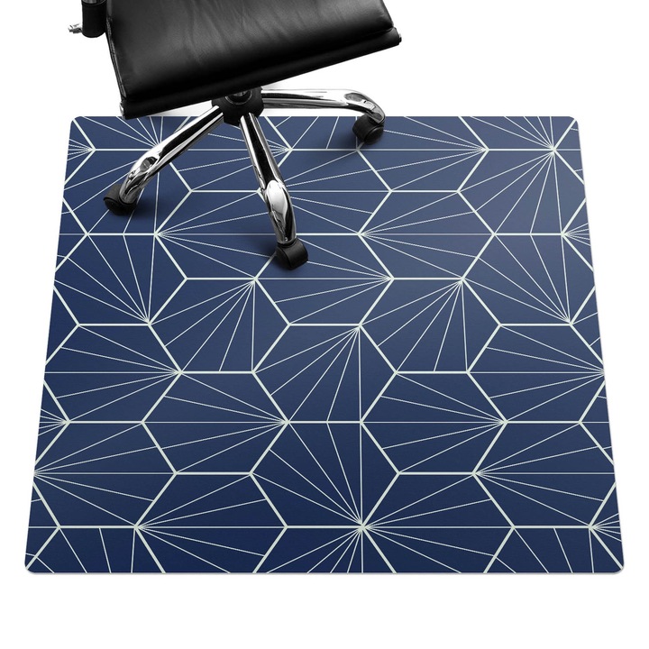 Székalátét, Wallfluent, Geometriai minta, Tengerészkék, 100x100 cm, 010250310050100057099