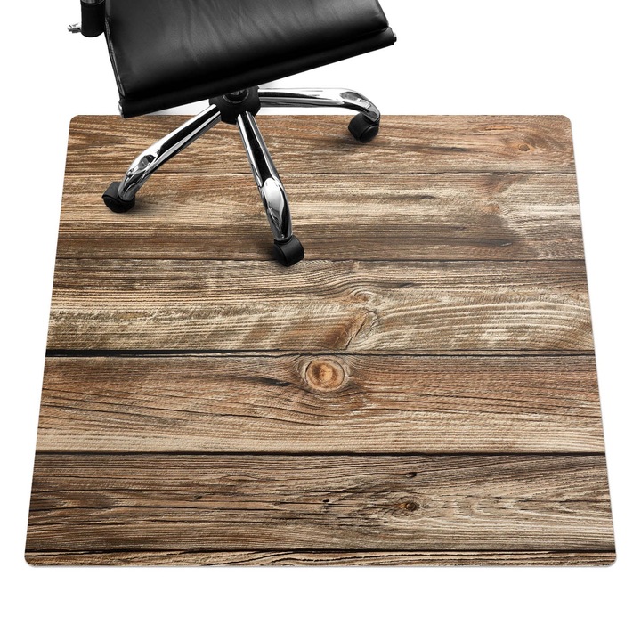 Székalátét, Wallfluent, Fa táblák, Barna, 100x100 cm, 010250310050100077168