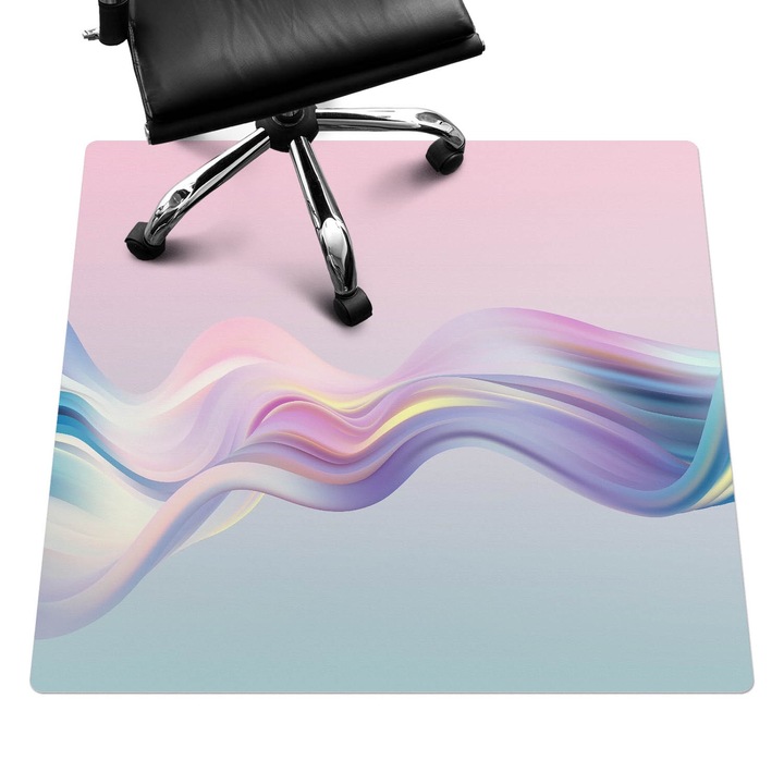 Padlóvédő székalátét, Wallfluent, Pasztell hullámok, Rózsaszín, 100x100 cm, 010250310050100075352